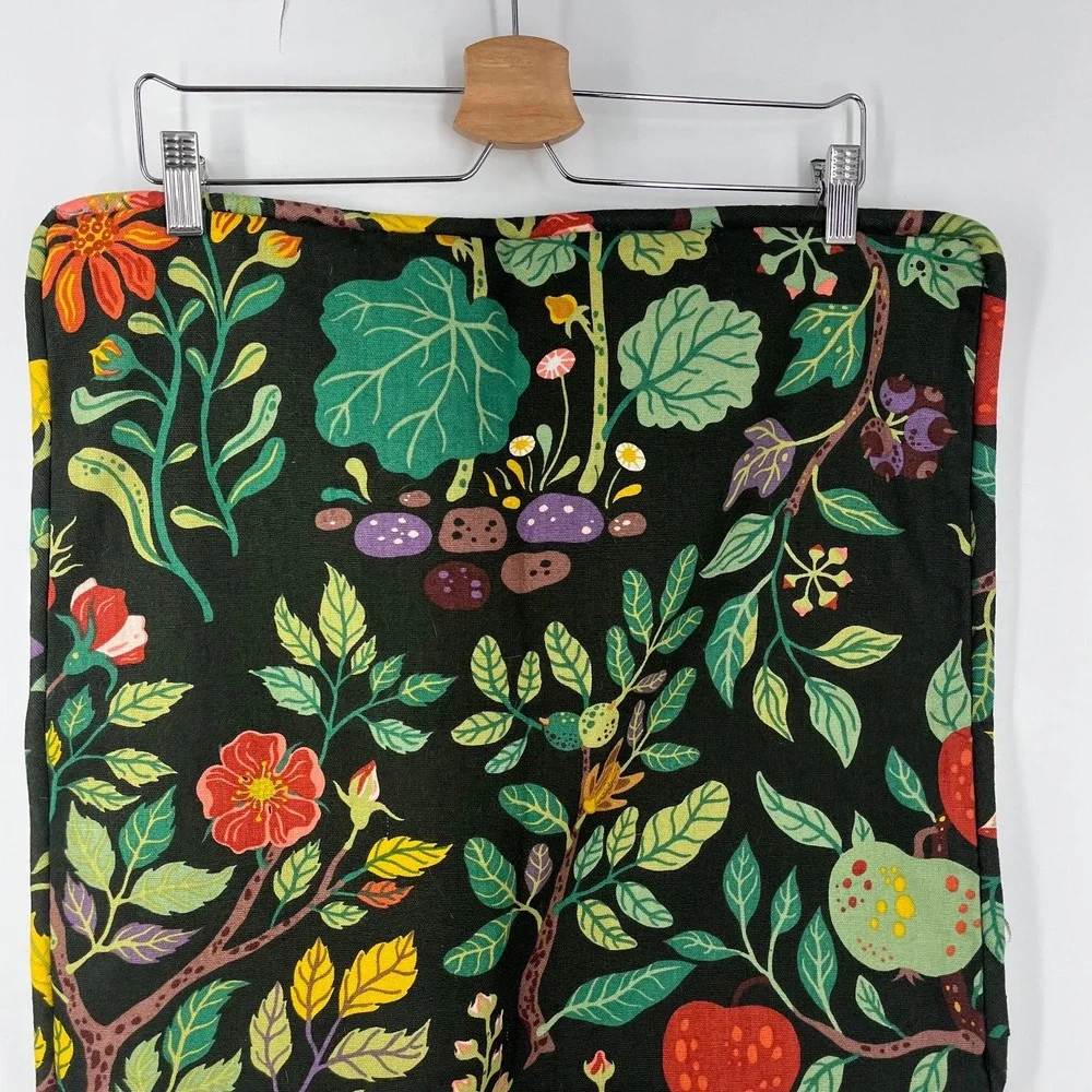 IKEA VILDPERSILJA Cushion Cover Black Multicolor Botanical Floral Print 20x20